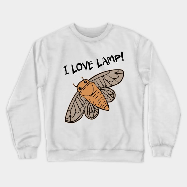 I Love Lamp // Moth To a Flame Funny Design Crewneck Sweatshirt by darklordpug